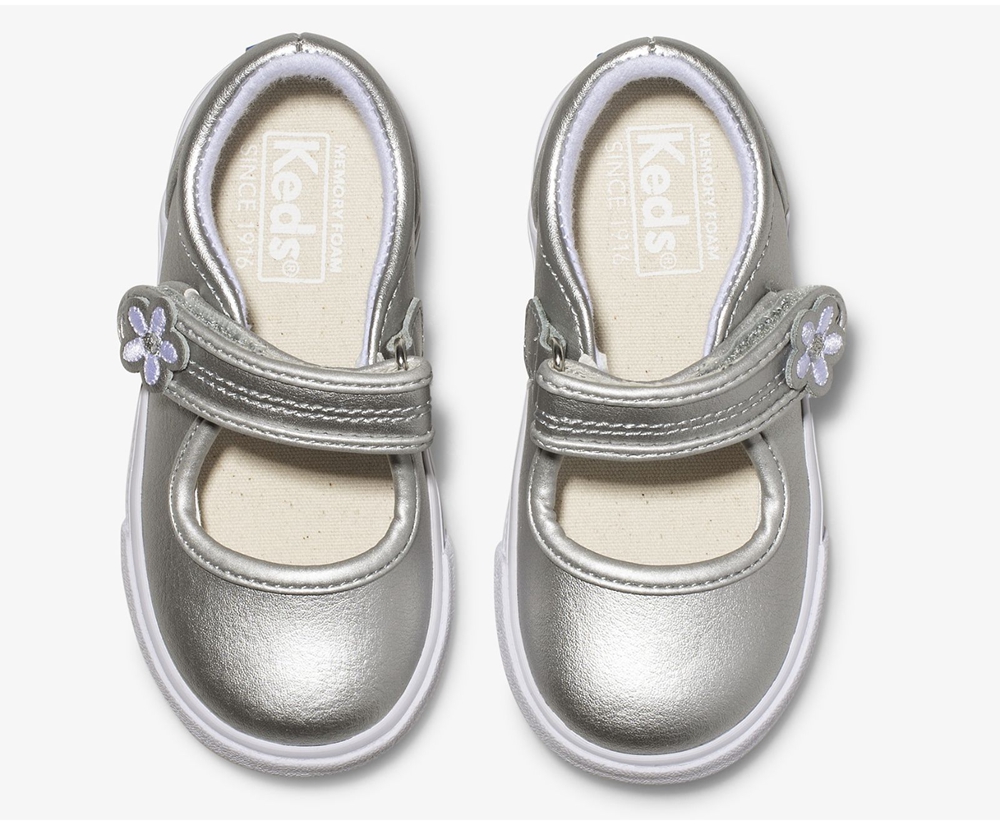 Slip Ons Keds Enfant Argent - Ella Mary Jane - 460-XFBQWM